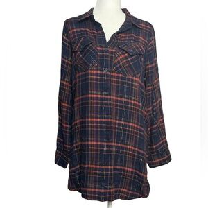 Miss Me Women's Plaid Button Down Shirt size medium